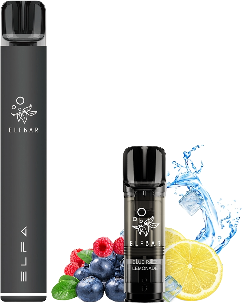 Elfbar Elfa Pro Kit Black & Blue Razz Lemonade Pod