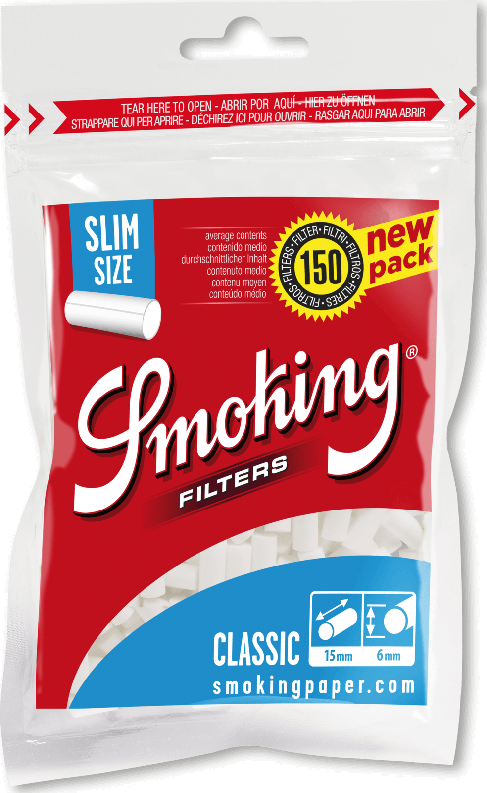 Filtres à cigarettes Smoking Slim Blue 150