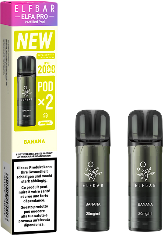 Elfbar Elfa Pro V2 Banana 2ml 2pods E-Zigaretten Liquid
