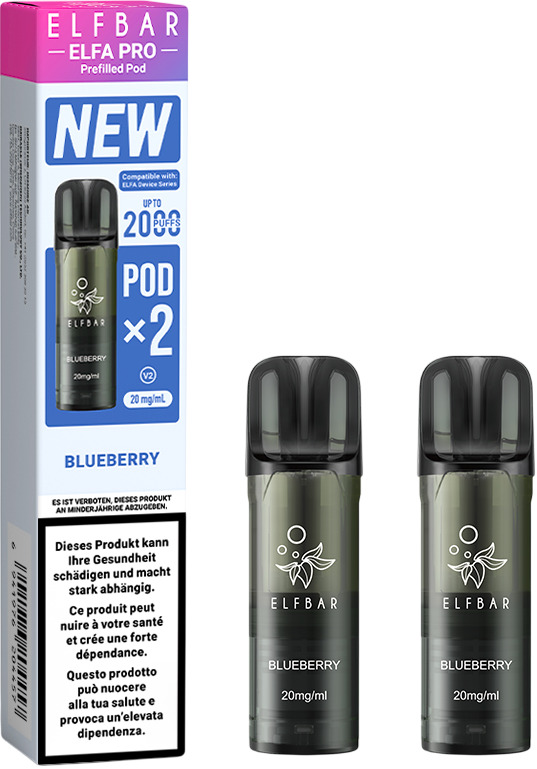 Elfbar Elfa Pro V2 Blueberry 2ml 2Pods E-Zigaretten Liquid