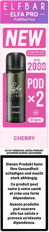 Elfbar Elfa Pro V2 Cherry 2ml 2pods E-Zigaretten Liquids