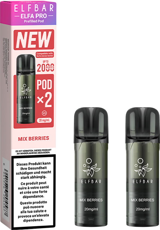 Elfbar Elfa Pro V2 Mix Berries 2ml 2pods E-Zigaretten Liquid