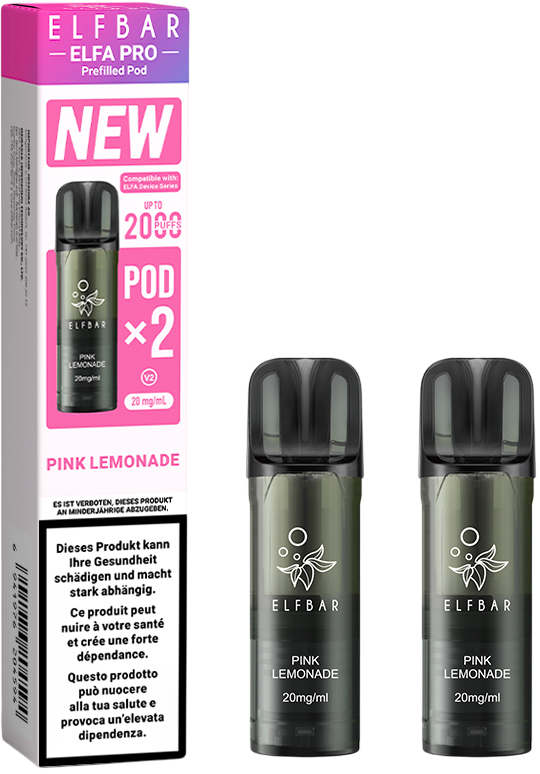 Elfbar Elfa Pro V2 Pink Lemonade 2ml 2Pods E-Zigaretten Liquid