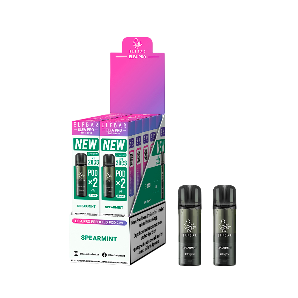 Elfbar Elfa Pro V2 Spearmint 2ml 2Pods E-Zigaretten Liquid/Pod