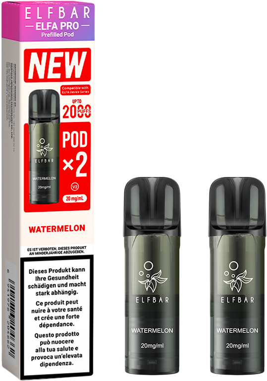 Elfbar Elfa_ Pro V2 Watermelon 2ml 2Pods E-Zigaretten Liquid