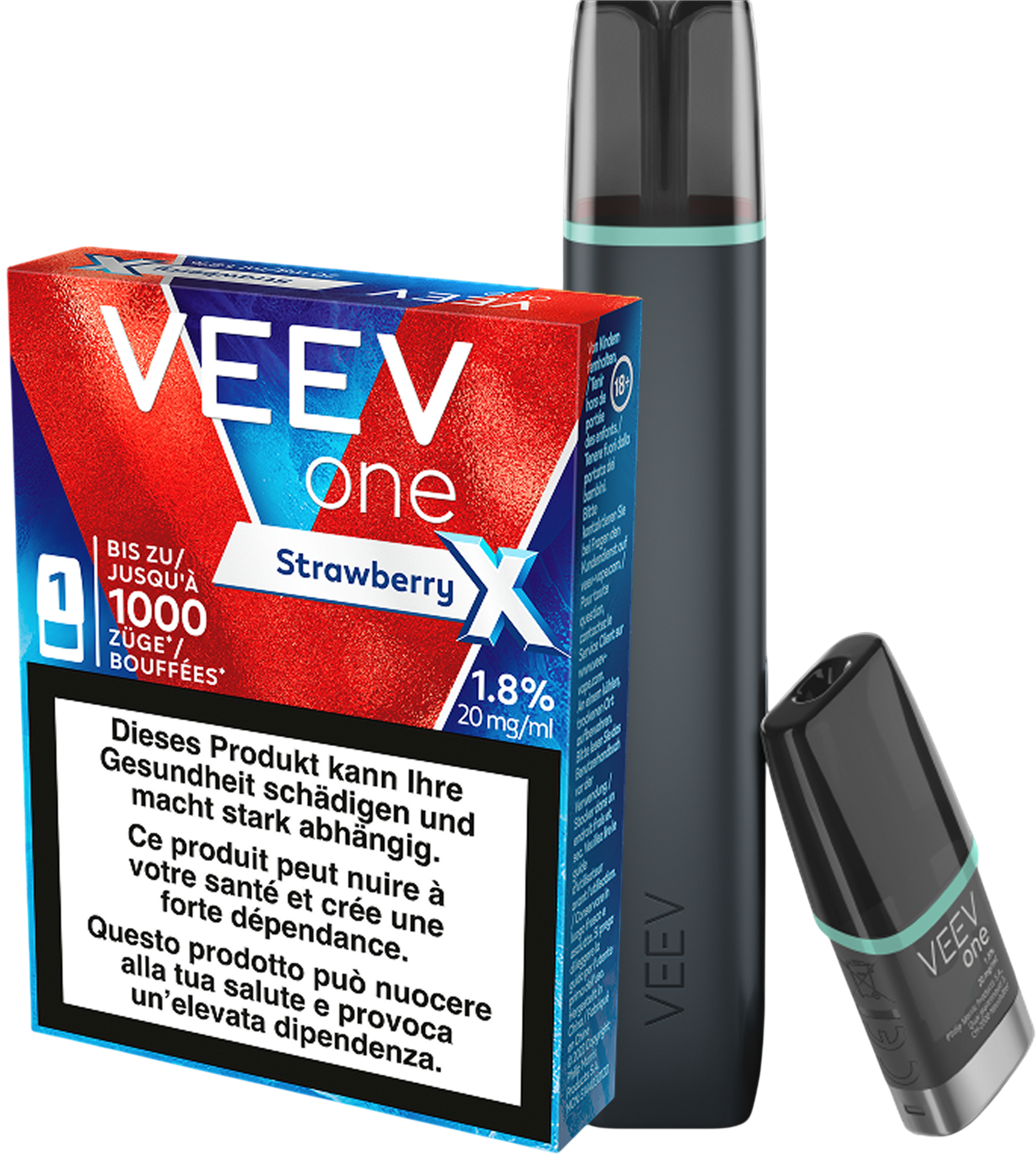 VEEV Starter Kit Blue Mint + Strawberry Extra Pod