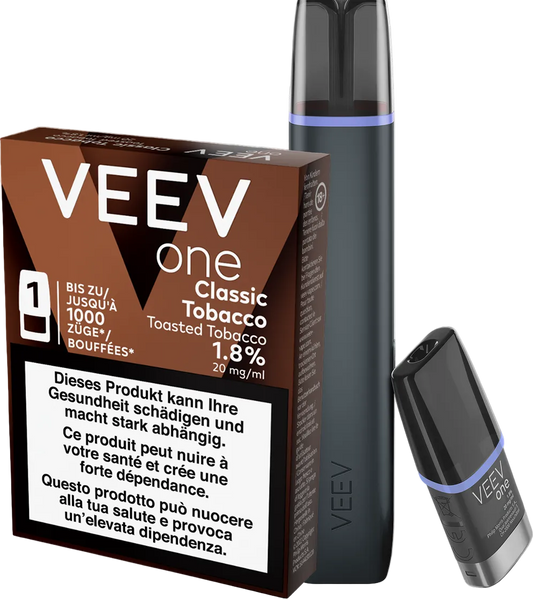 VEEV Starter Kit Blue Raspberry + Classic Tobacco Pod