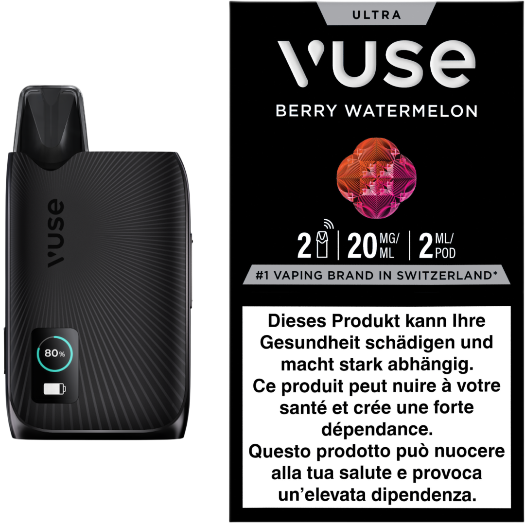 Vuse Ultra Device Kit Black 2 Berry Watermelon Pods E-Zigaretten Pods