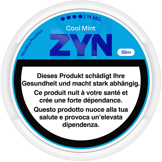 Zyn Cool Mint Slim X-Strong 11mg Nicotine Pouches & Snus