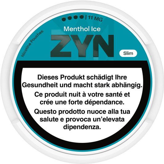 Zyn Menthol Ice Slim X-Strong 11mg Nicotine Pouches & Snus
