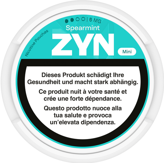 Zyn Mini Spearmint Strong 6mg Nicotine Pouches & Snus