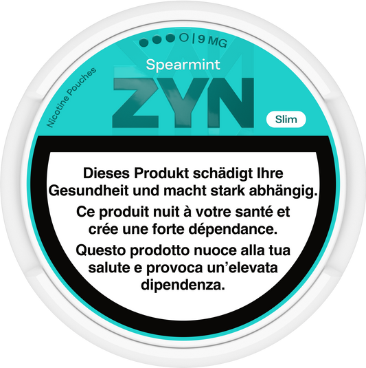 Zyn Spearmint Slim Strong 9mg Nicotine Pouches & Snus