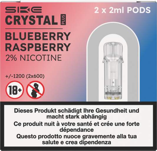 Crystal Plus Blueberry Raspberry 2x2ML Pods