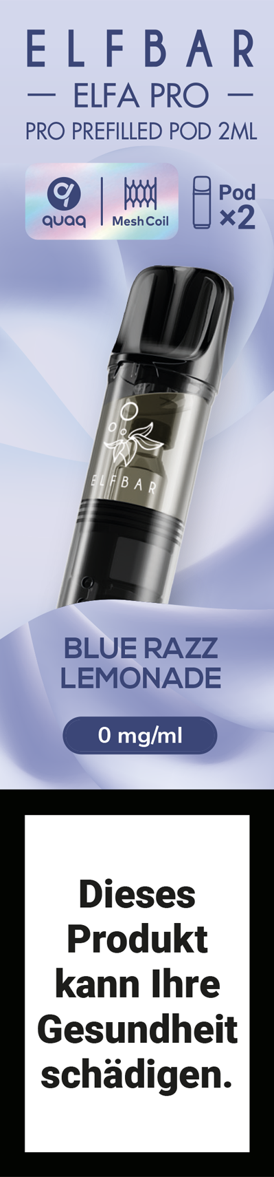 Elfbar Elfa Pro Blue Razz Lemonade 2ml Pods 0mg