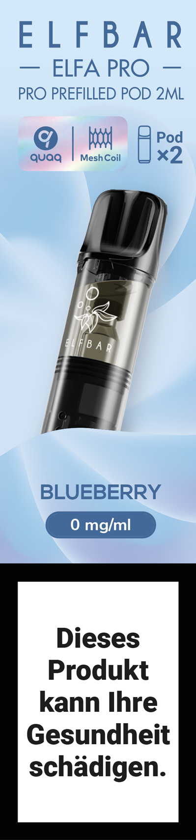 Elfbar Elfa Pro Blueberry 2ml Pods 0mg