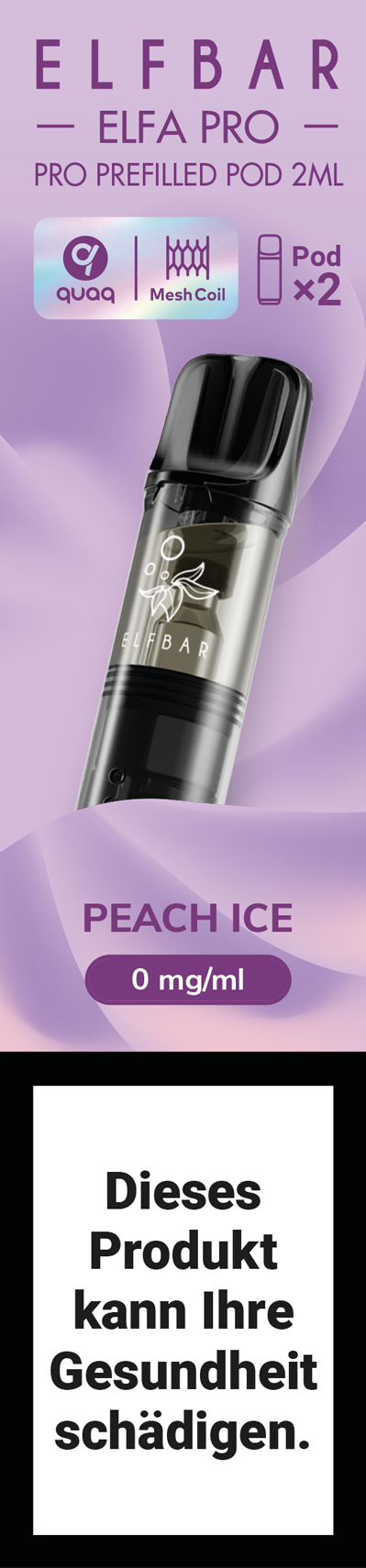 Elfbar Elfa Pro Peach Ice 2ml Pods 0mg