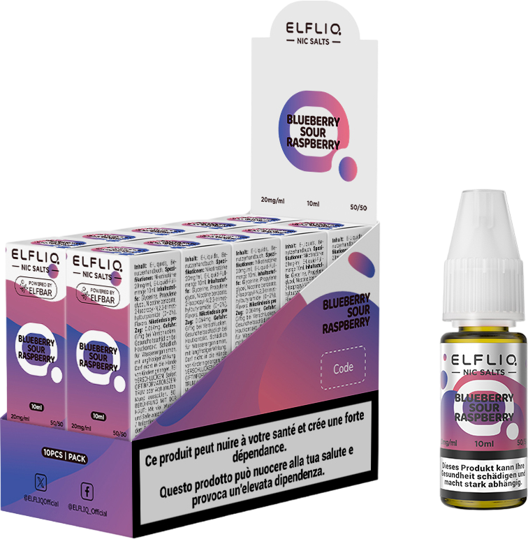 Elfbar Elfliq Blueberry Sour Raspberry 20mg 10ml