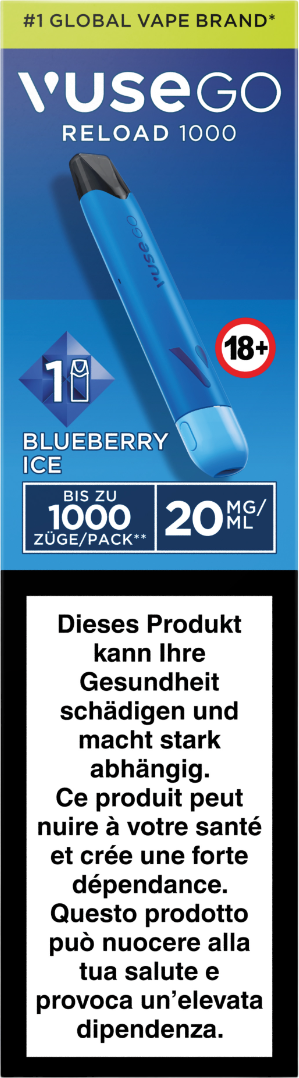 Vuse Go Reload 1000 Blueberry Ice 20mg