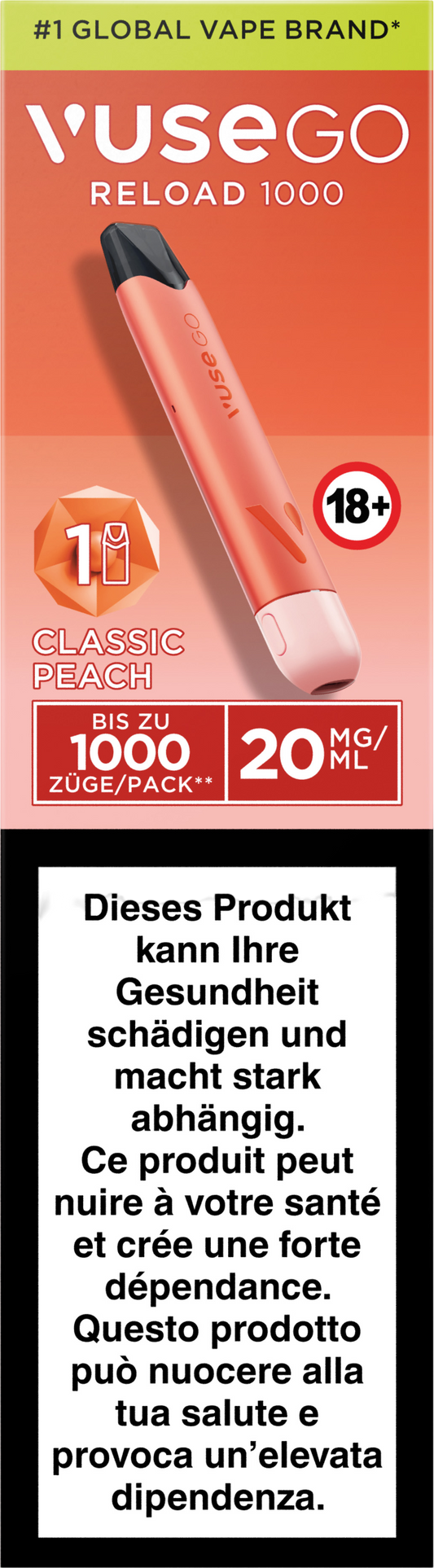 Vuse Go Reload 1000 Classic Peach 20mg