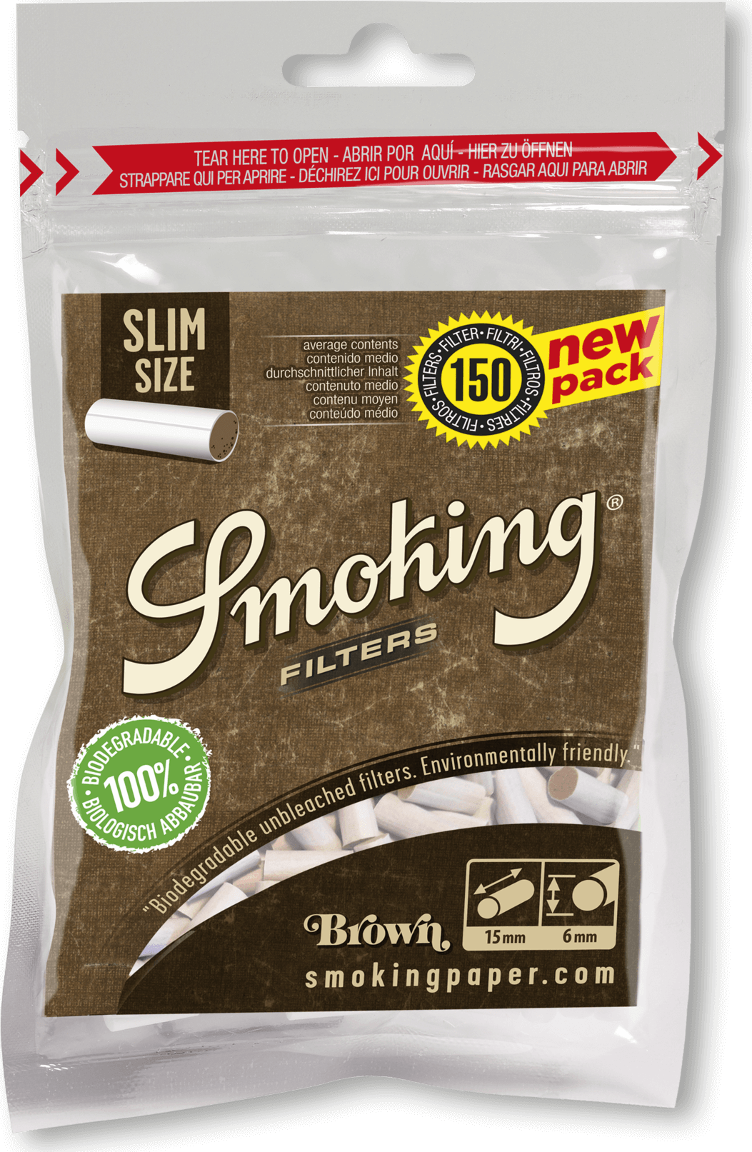 Filtres à cigarettes Smoking Slim Brown 150