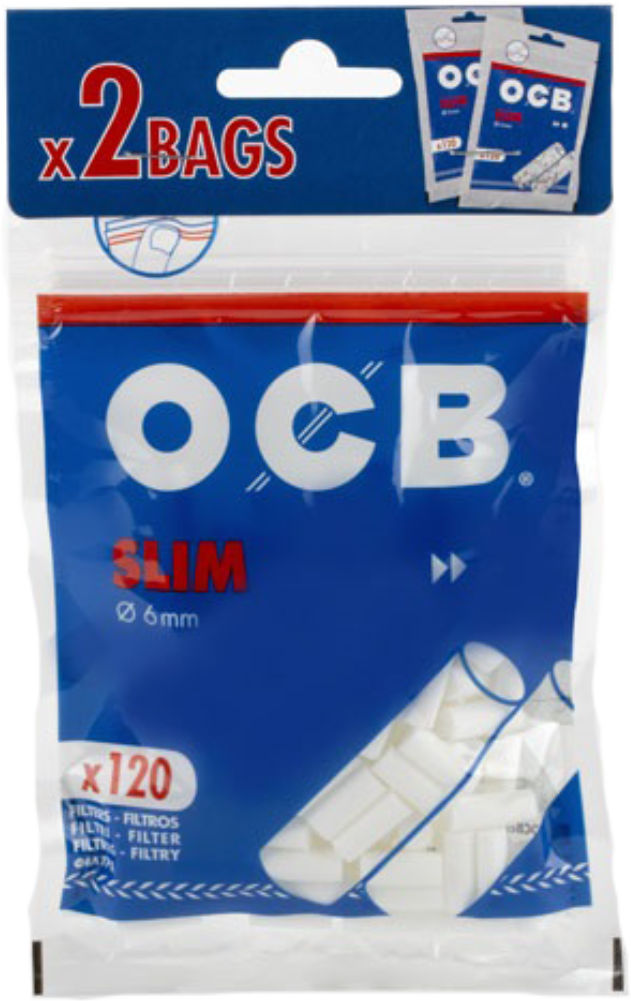 Papier à cigarette OCB Slim Filtres Duo 2x120